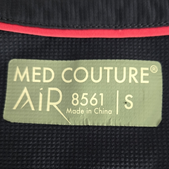 Med Couture Navy Blue Scrub Top - Picture 2 of 4